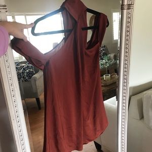 blue life high neck tie dress